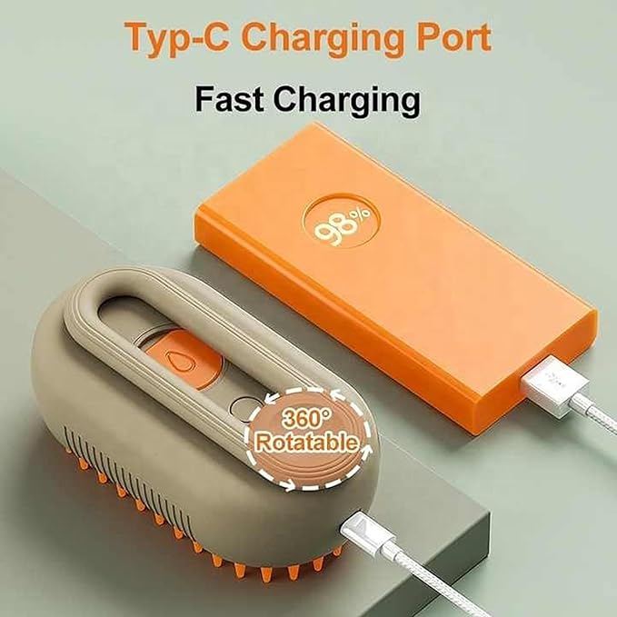 Steam Brush for Dog Cat 3 in 1 Water Brush for Dogs Silicone Massage Dog Comb Electric Multifunctional Water Brush Spa for Dogs USB Rechargeable Steamy Brush for Pets