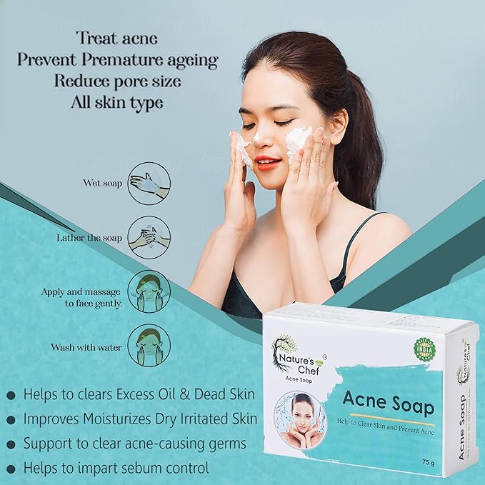 Acne Soap | Face, Back & Body Acne Wash | Anti Acne & Pimple Pack of 3