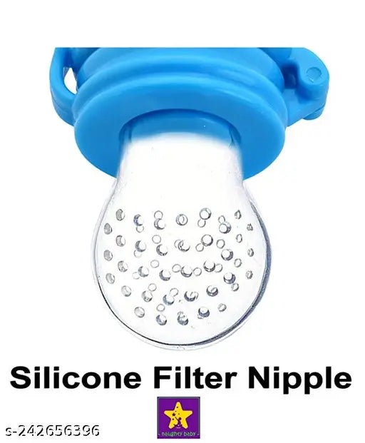 Nibbler for Babies | Pacifier for Newborn Baby | Silicone Fruit & Juice Feeder with Cover Pack of 2